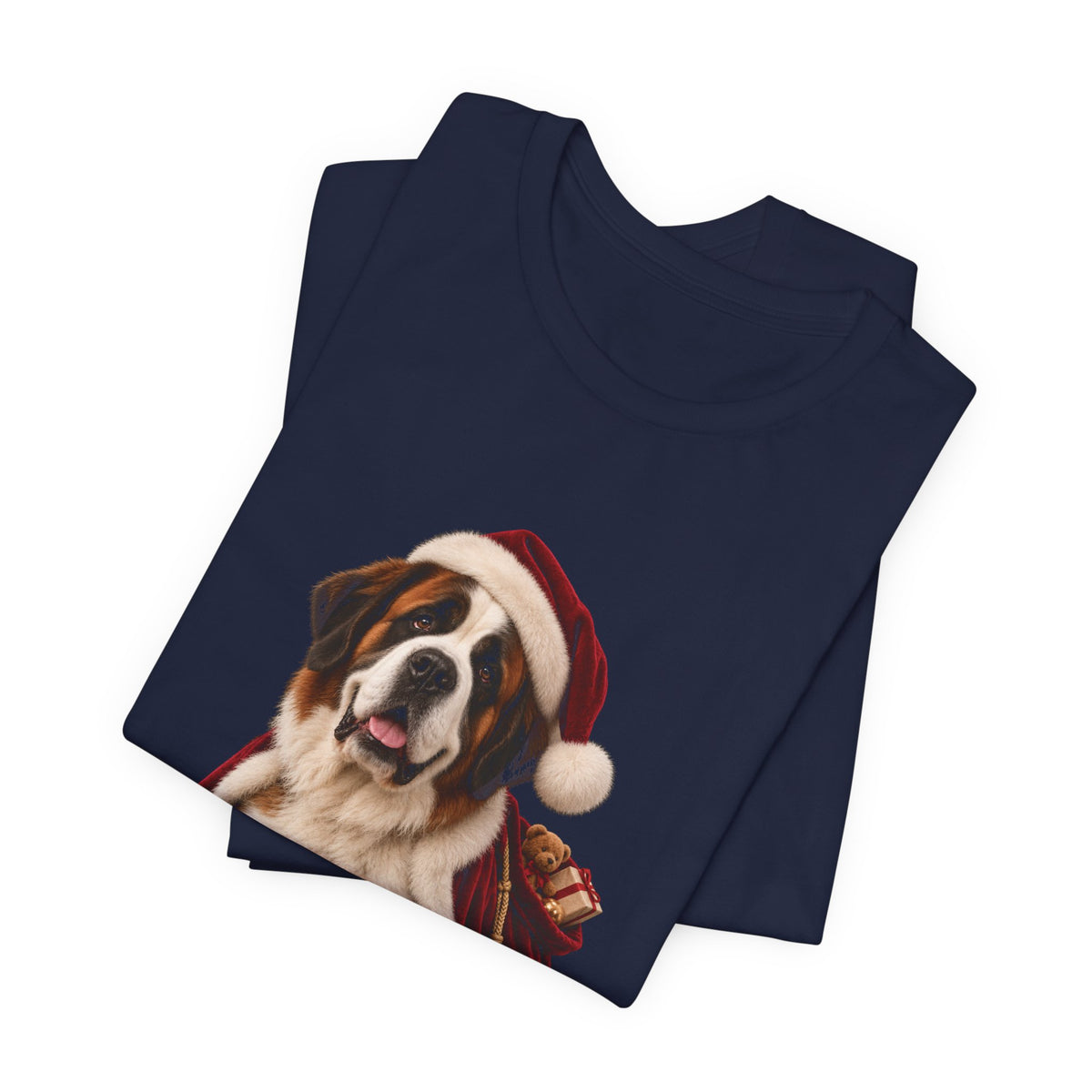 Saint Bernard Christmas Tee – Santa Dog Holiday T‑Shirt