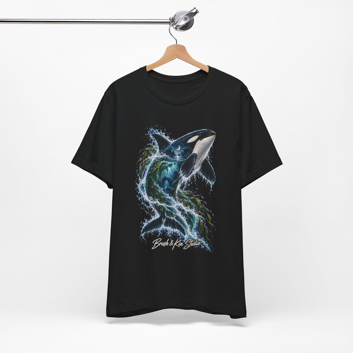 Orca Wave Surf T-Shirt — Bold Killer Whale Surfing Graphic Tee