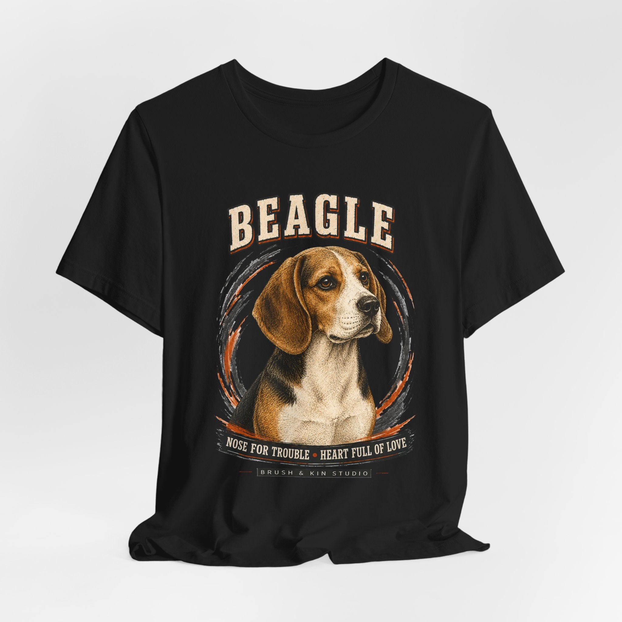Beagle T-Shirt – 'Beagle: Nose for Trouble, Heart Full of Love' Graphic Tee
