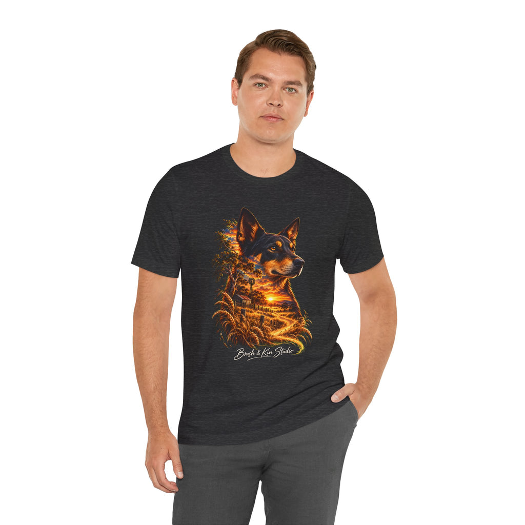 Australian Kelpie Sunset Portrait T-Shirt
