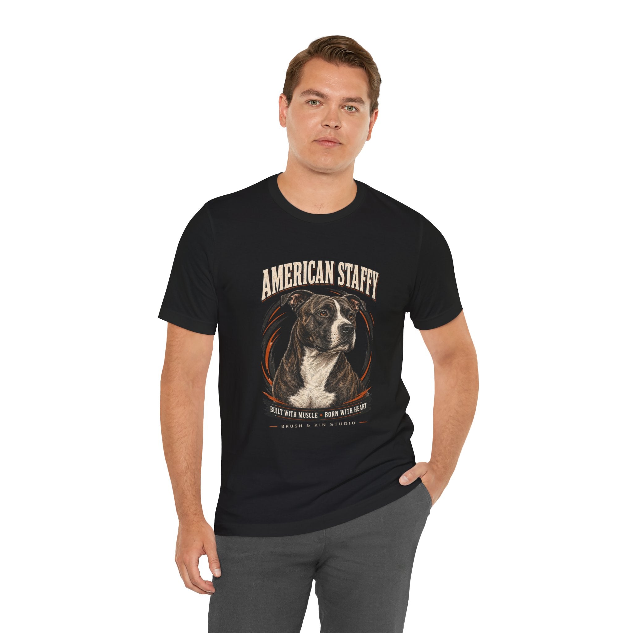 American Staffy Dog T-Shirt — "Soul With Muscles, Nose With Heart" Graphic Tee