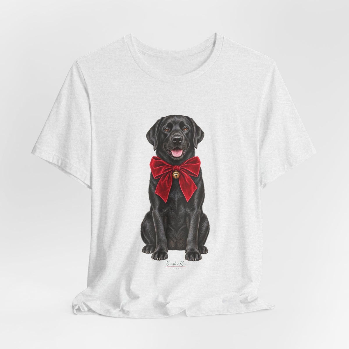 Black Labrador with Red Bow T-Shirt