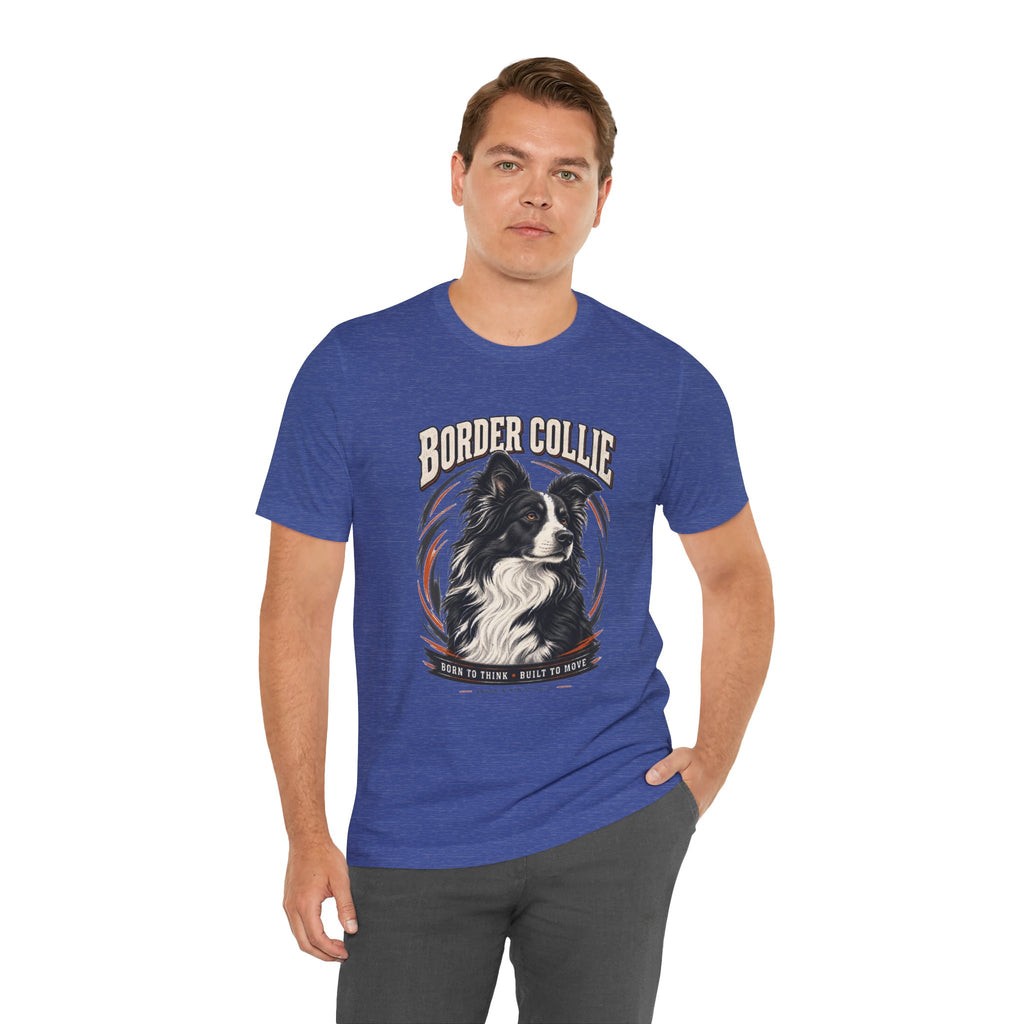 Border Collie Portrait Tee — Born to Think, Built to Move Dog Lover T-Shirt