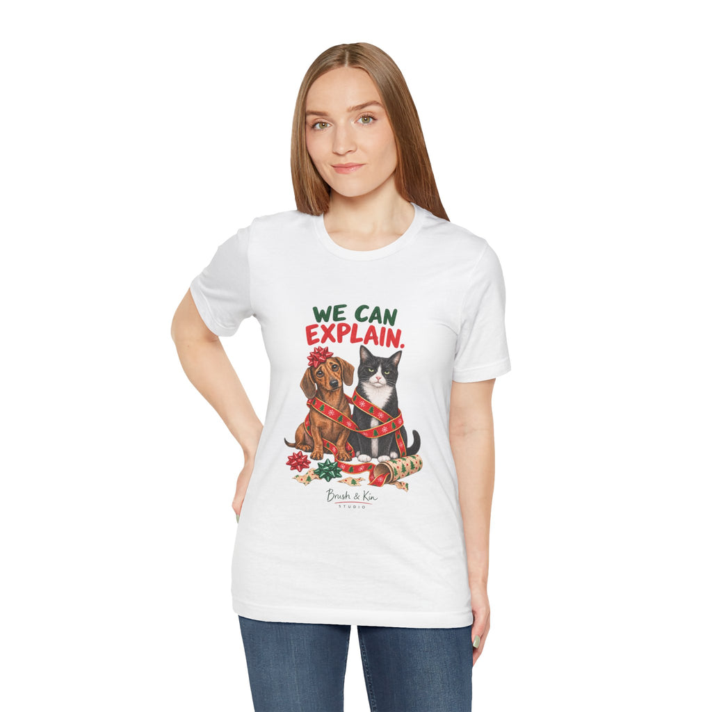 We Can Explain Christmas Pet Tee — Funny Dog & Cat T-Shirt