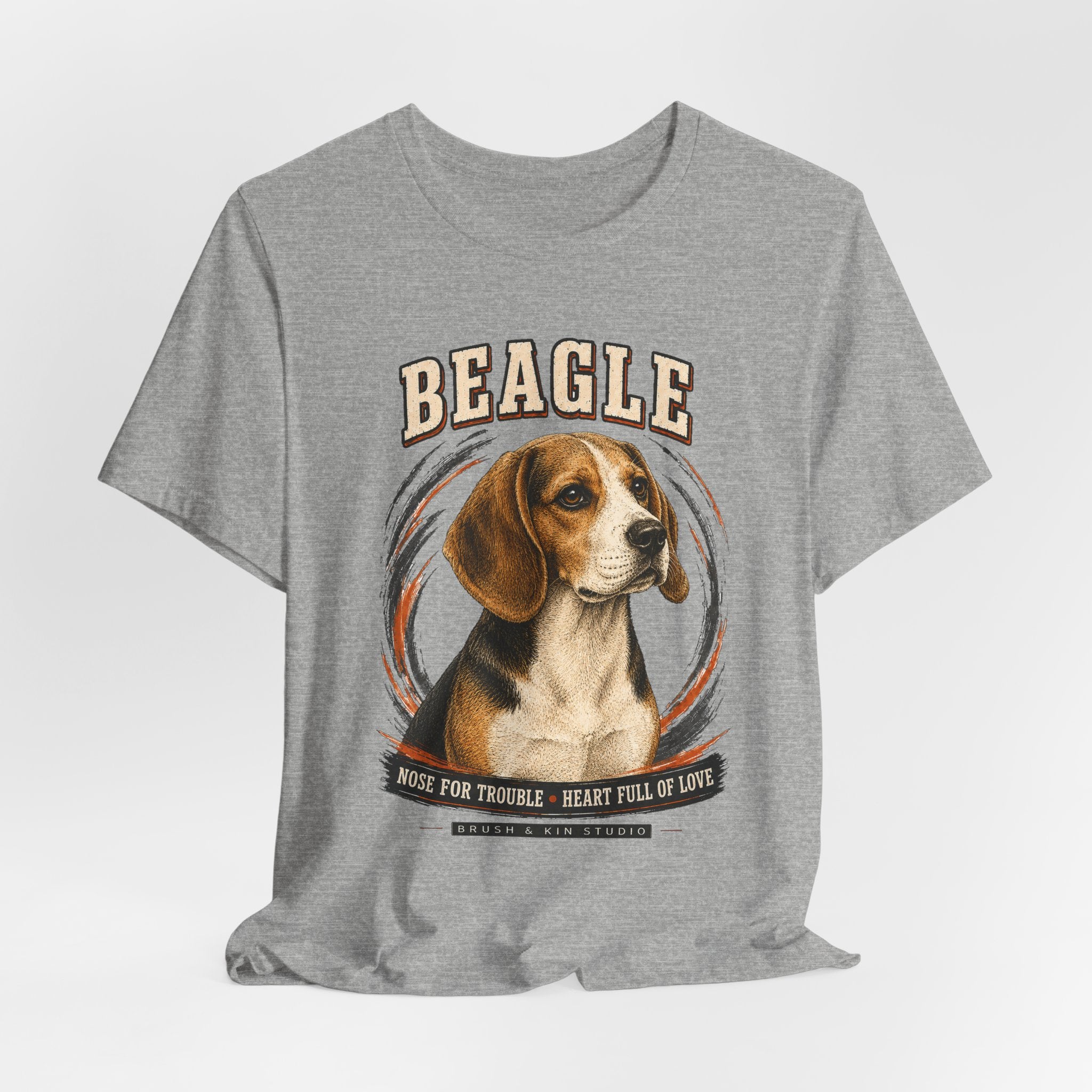 Beagle T-Shirt – 'Beagle: Nose for Trouble, Heart Full of Love' Graphic Tee