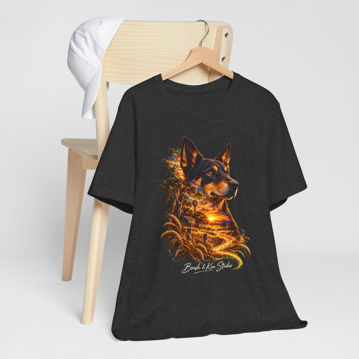 Australian Kelpie Sunset Portrait T-Shirt