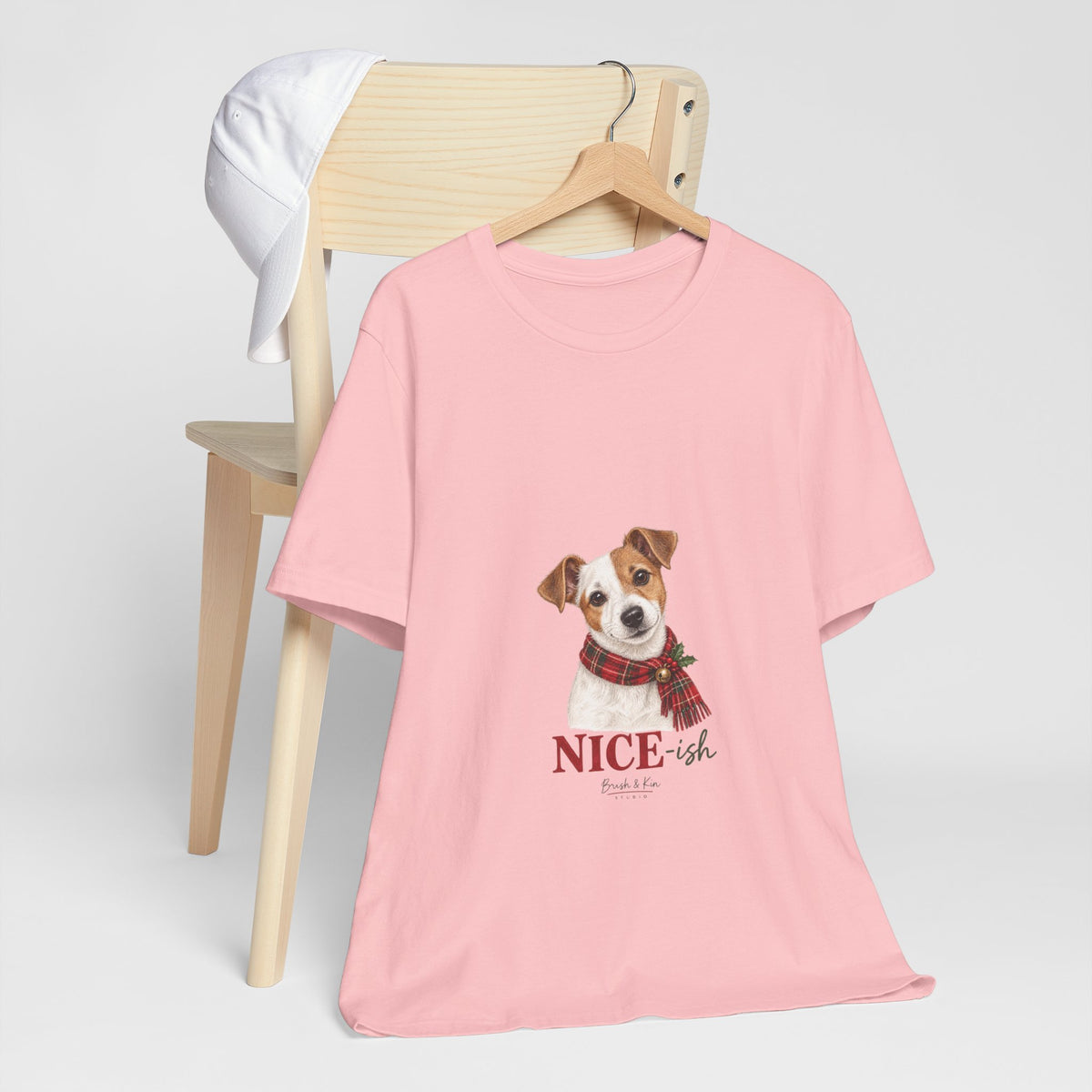 Holiday Dog Tee — "Nice-ish" Jack Russell Shirt