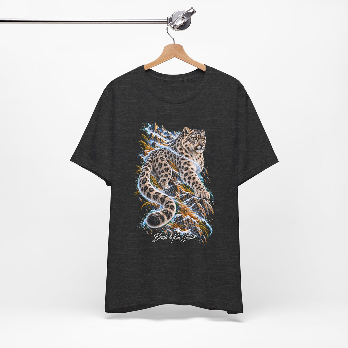 Snow Leopard Graphic Tee — Bold Mountain Wildlife T‑Shirt