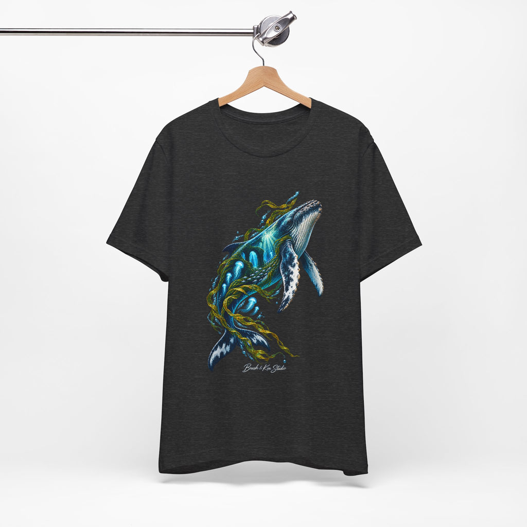 Whale Wave T-Shirt — Blue Humpback Ocean Art Tee