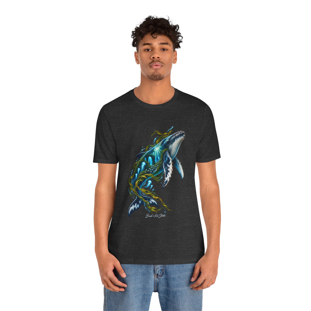 Whale Wave T-Shirt — Blue Humpback Ocean Art Tee