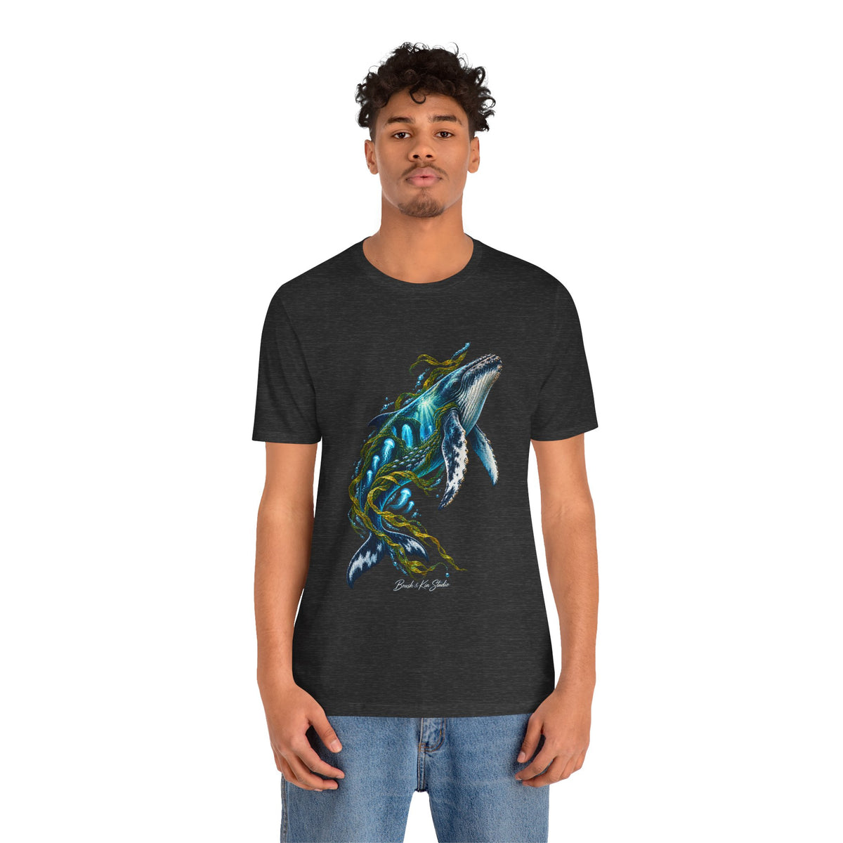 Whale Wave T-Shirt — Blue Humpback Ocean Art Tee