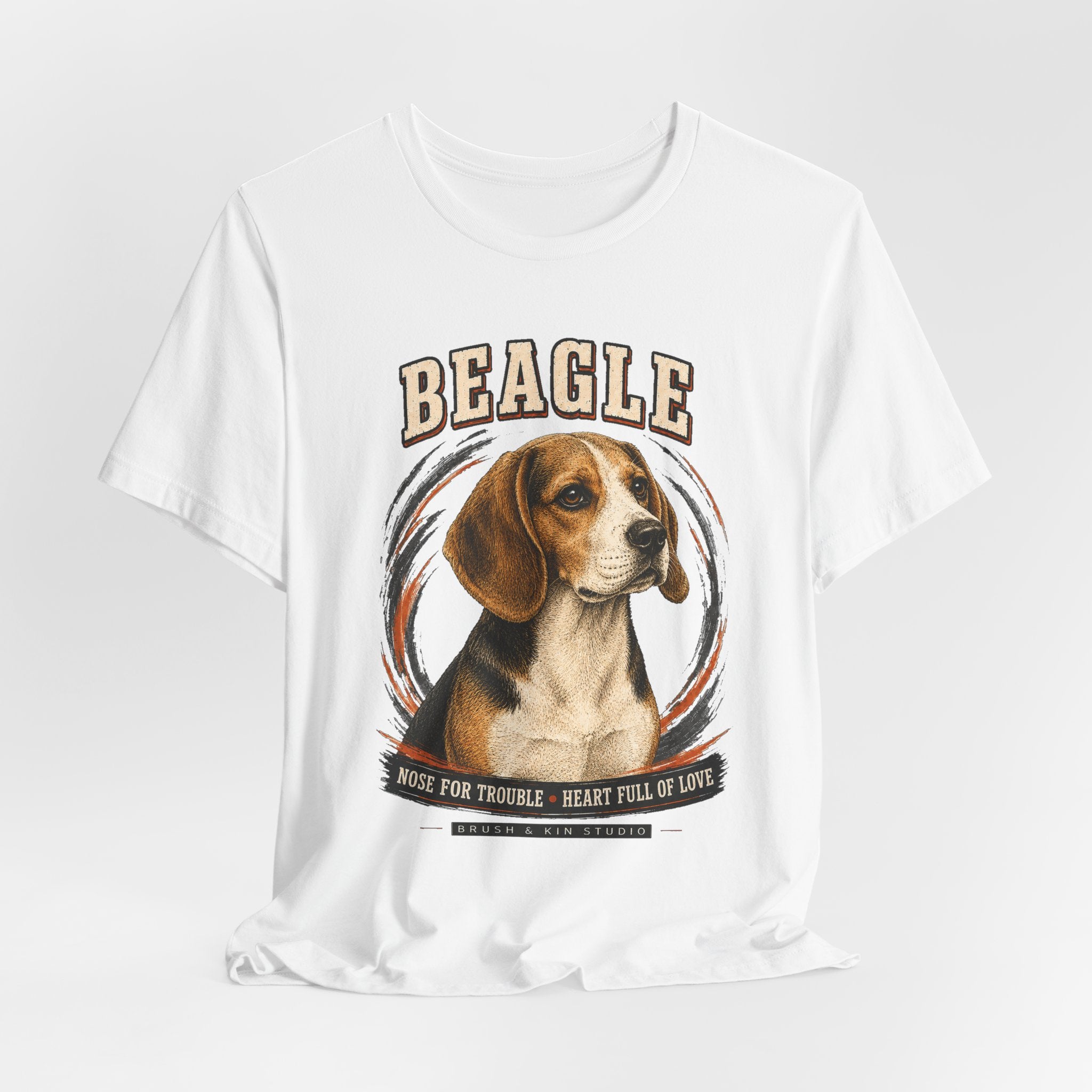 Beagle T-Shirt – 'Beagle: Nose for Trouble, Heart Full of Love' Graphic Tee