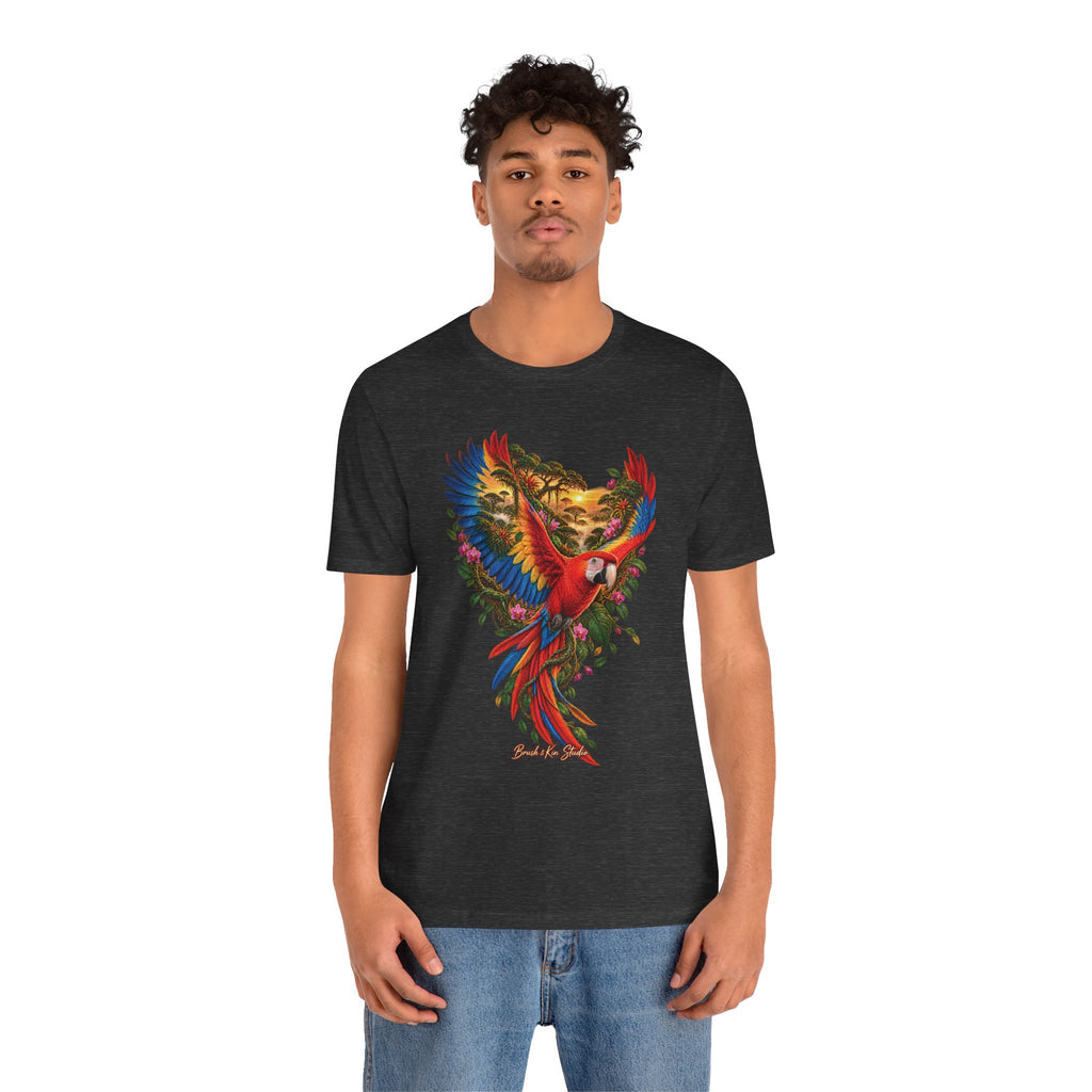 Macaw Paradise T‑Shirt — Colorful Tropical Parrot Graphic Tee