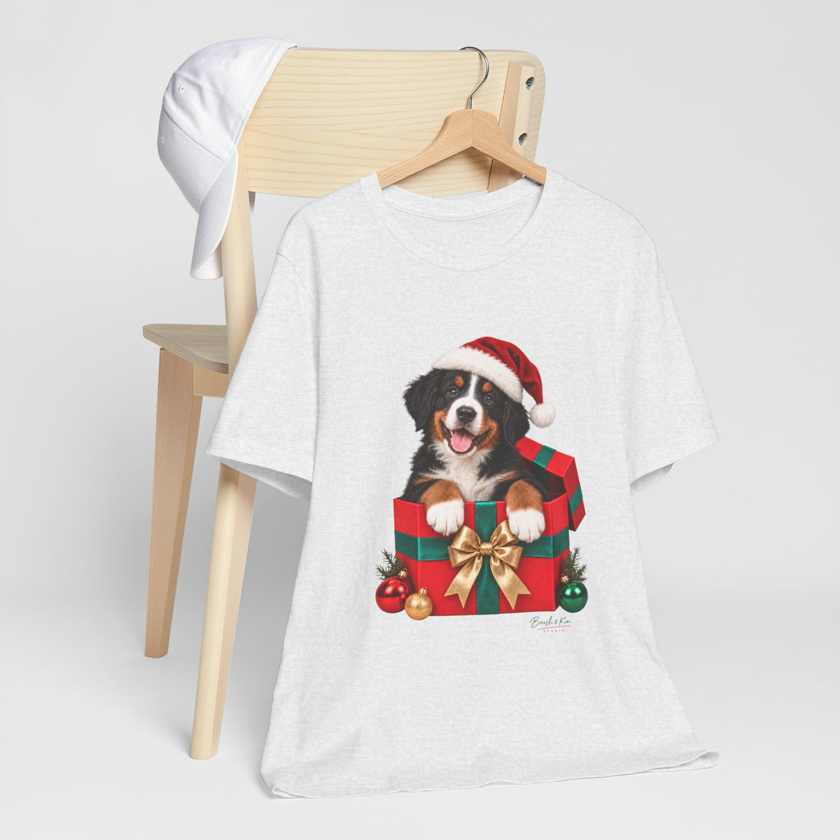 Puppy in Santa Hat Christmas Tee