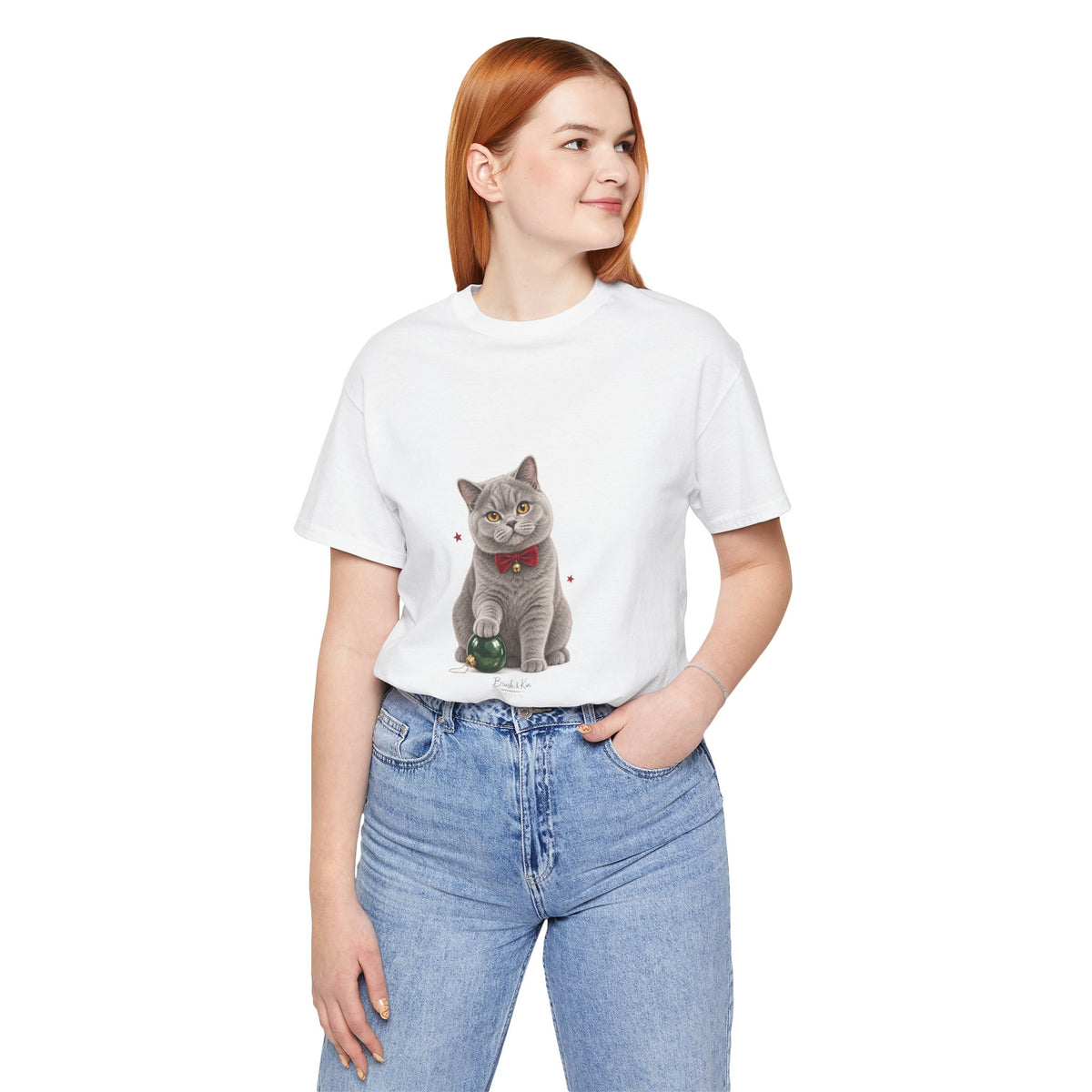 Christmas Cat with Bell Graphic Tee