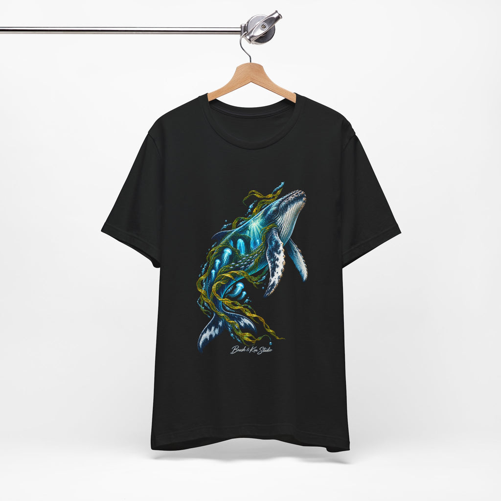 Whale Wave T-Shirt — Blue Humpback Ocean Art Tee