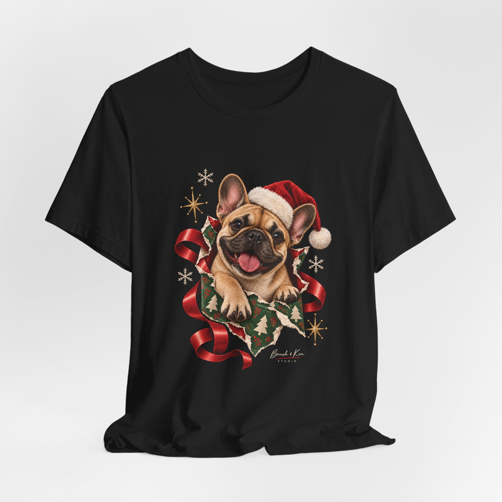 Christmas French Bulldog Tee — Cute Santa Dog Holiday T‑Shirt
