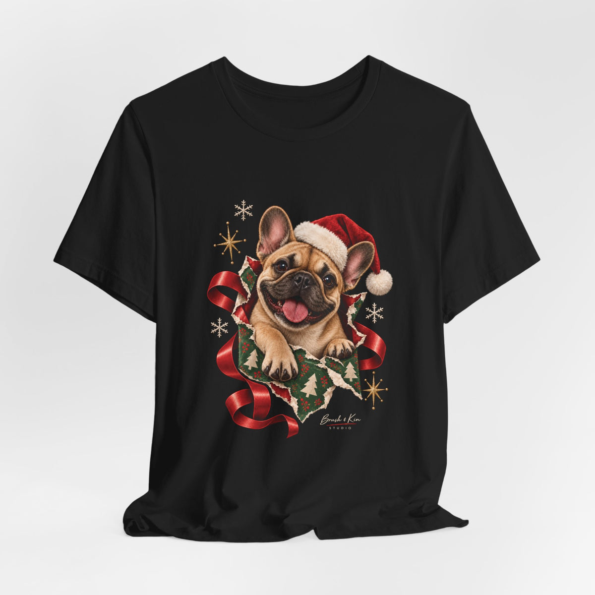 Christmas French Bulldog Tee — Cute Santa Dog Holiday T‑Shirt