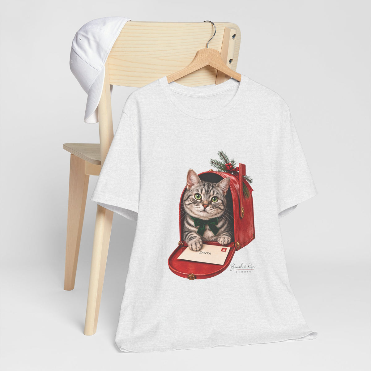 Cat in Mailbox T-Shirt — Cute Tabby Kitten Holiday Tee