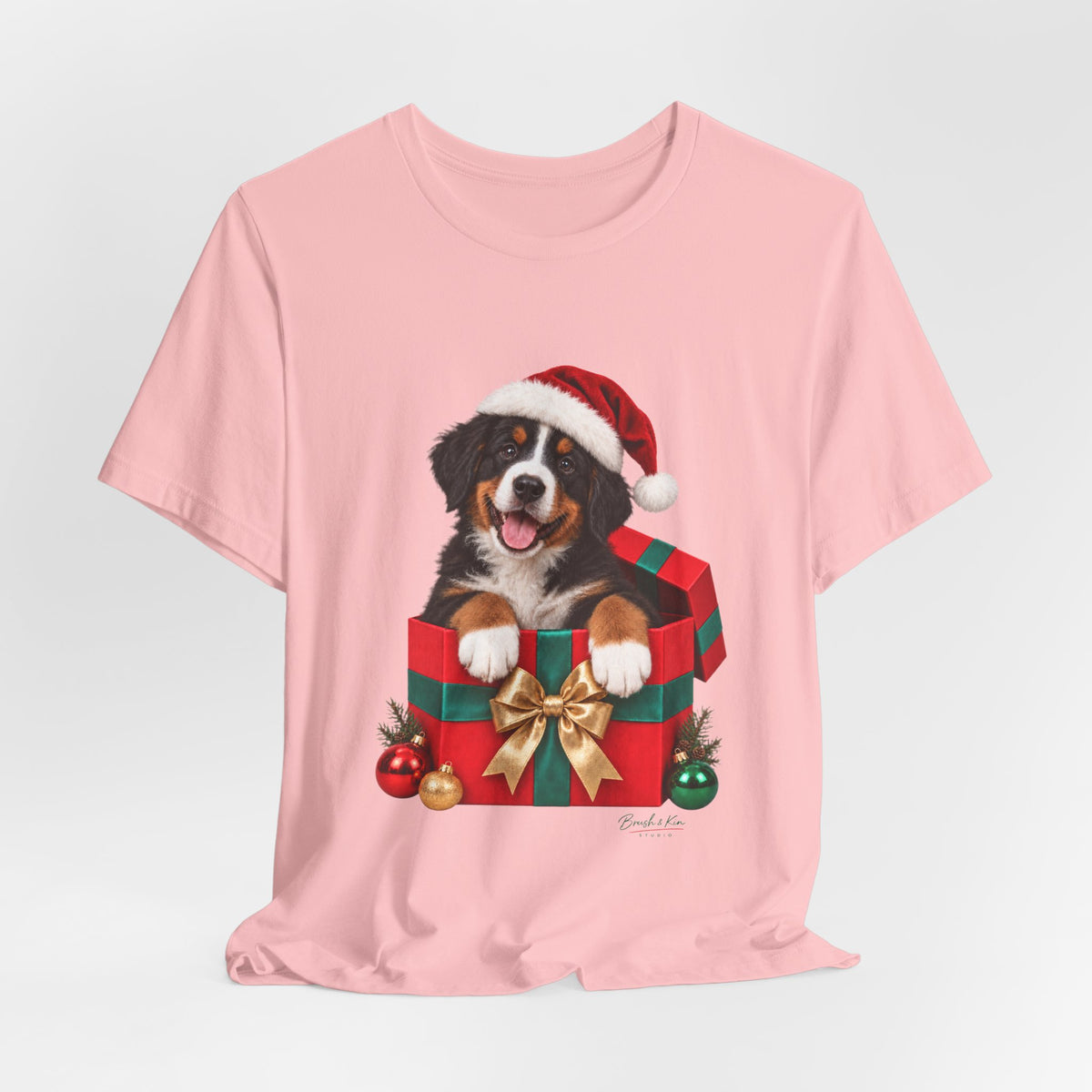 Puppy in Santa Hat Christmas Tee
