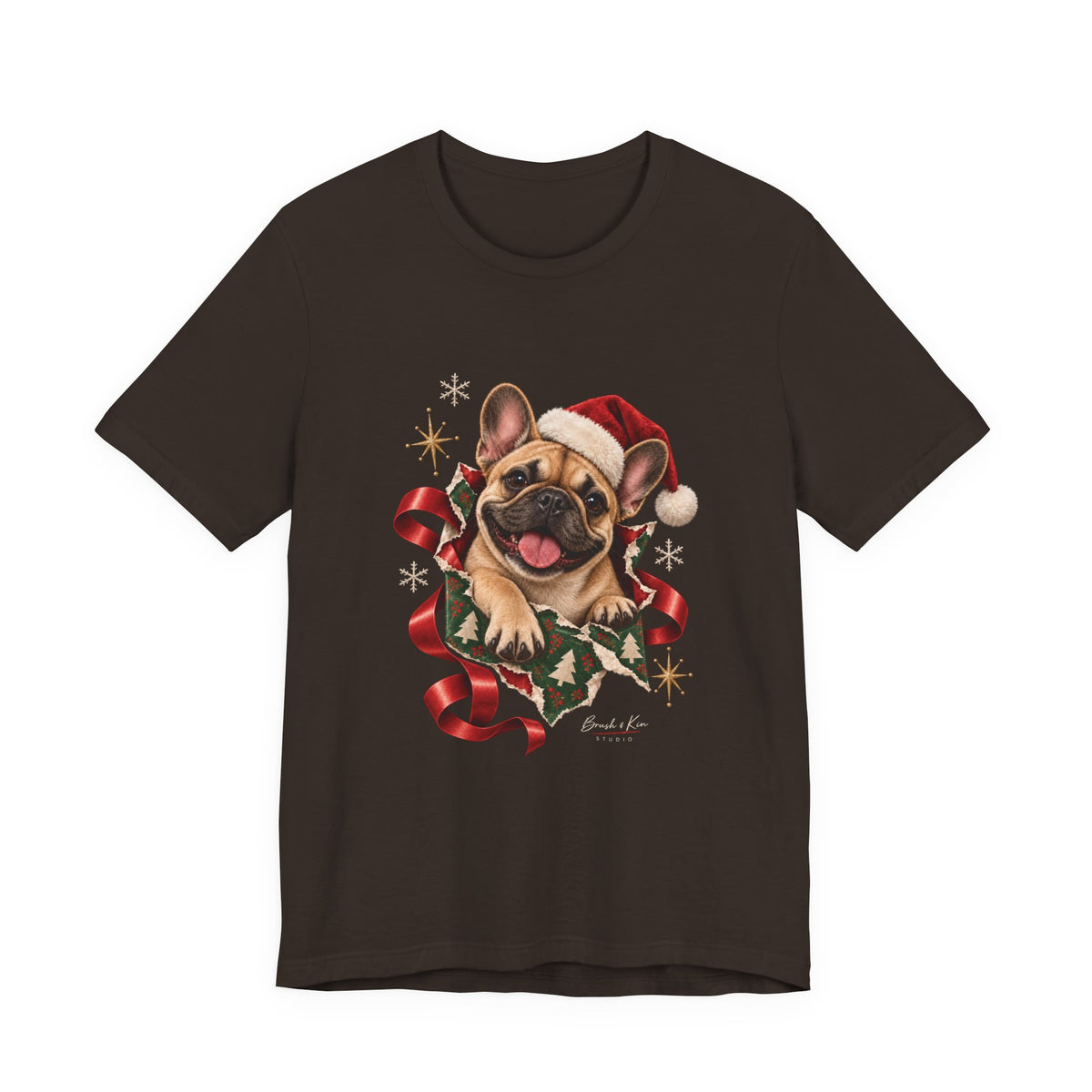 Christmas French Bulldog Tee — Cute Santa Dog Holiday T‑Shirt
