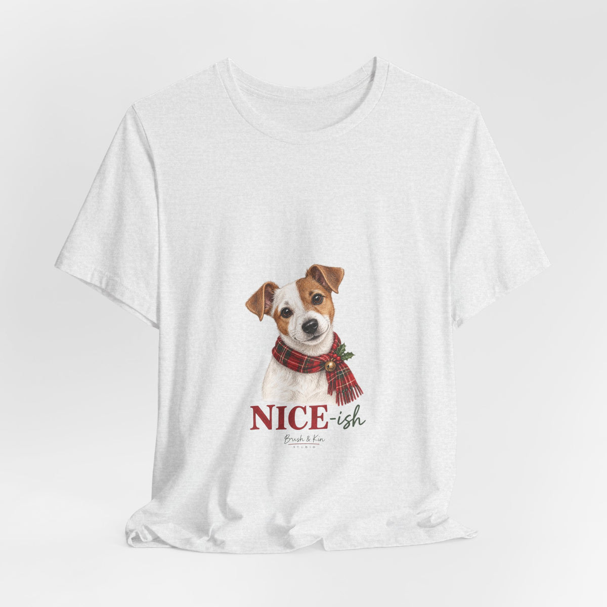 Holiday Dog Tee — "Nice-ish" Jack Russell Shirt