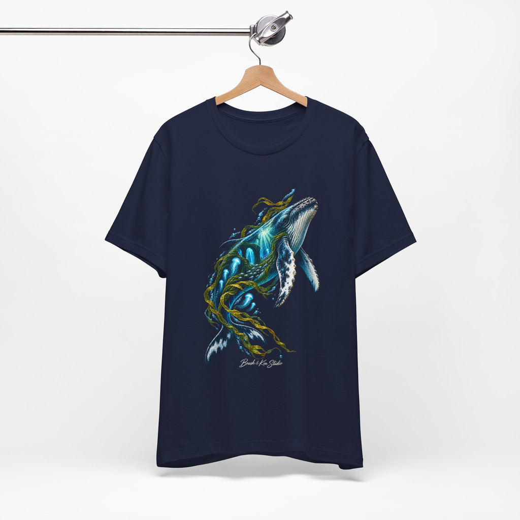 Whale Wave T-Shirt — Blue Humpback Ocean Art Tee