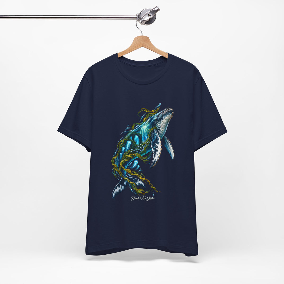 Whale Wave T-Shirt — Blue Humpback Ocean Art Tee