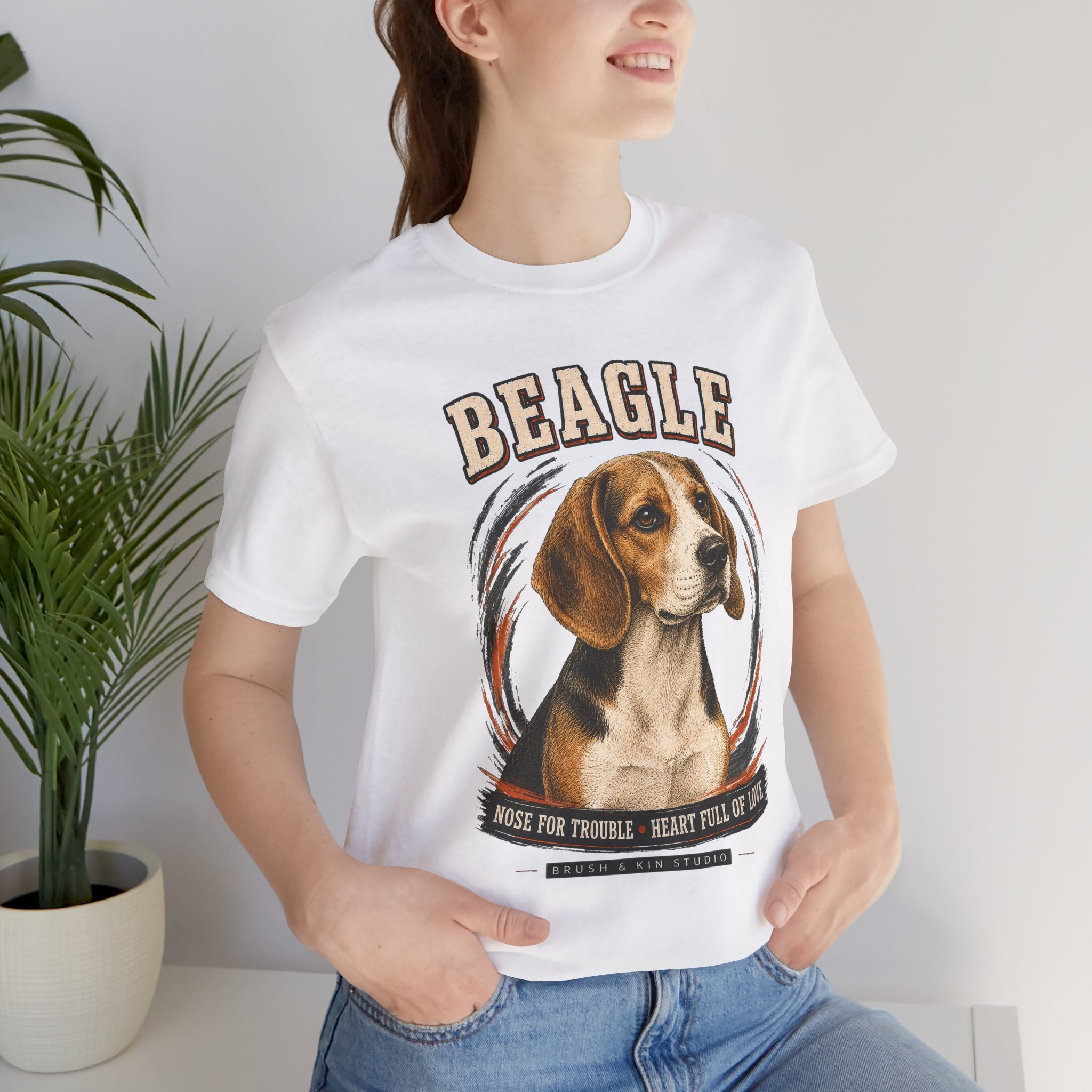 Beagle T-Shirt – 'Beagle: Nose for Trouble, Heart Full of Love' Graphic Tee