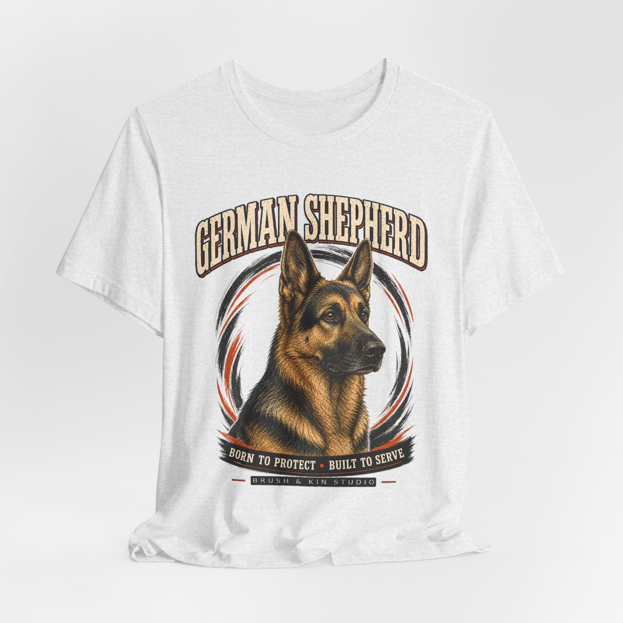 German Shepherd T-Shirt – "Born to Protect, Built to Serve" Dog Lover Tee