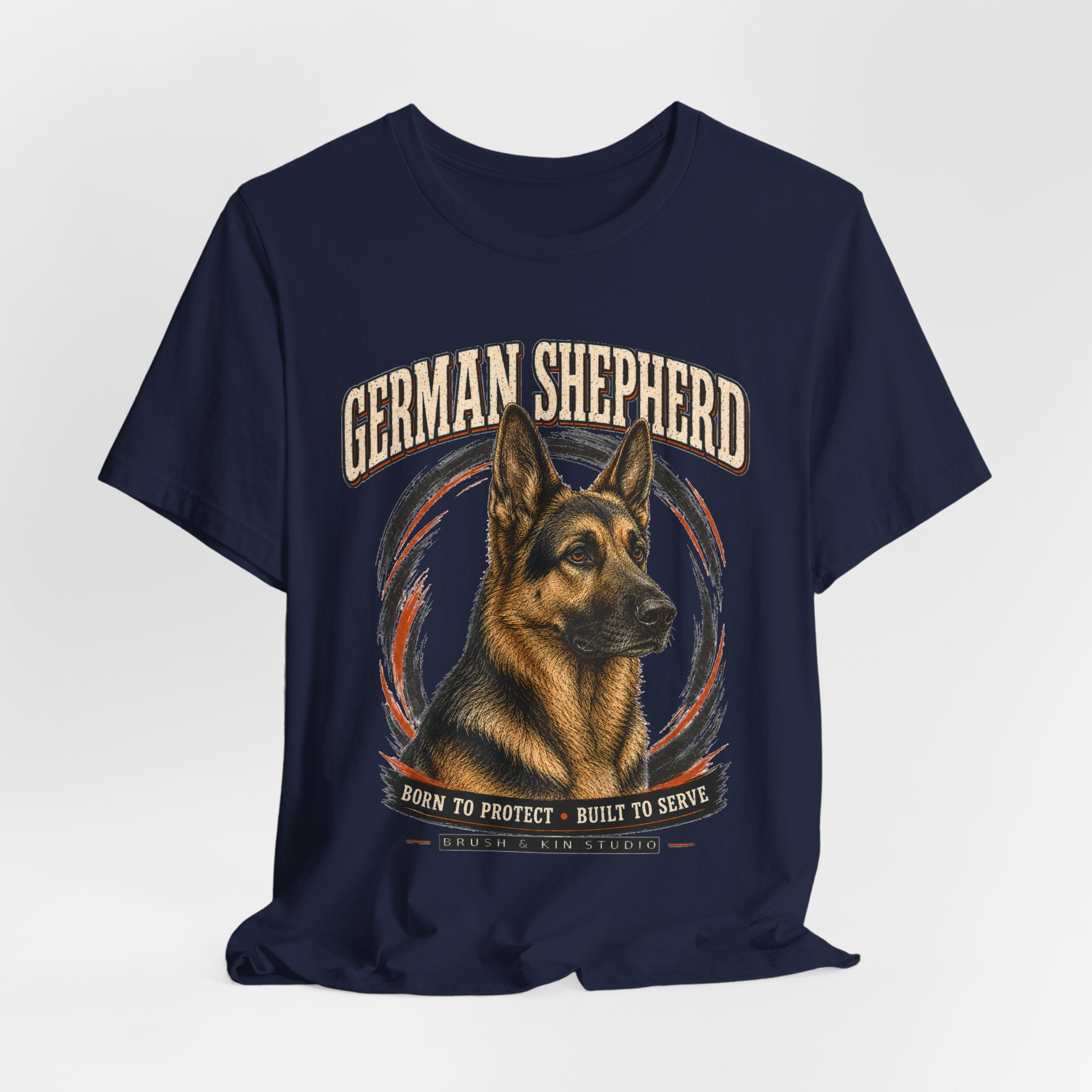German Shepherd T-Shirt – "Born to Protect, Built to Serve" Dog Lover Tee